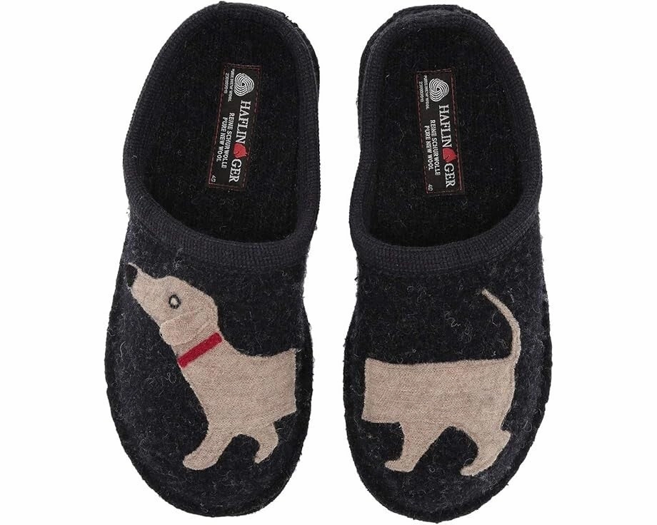 Haflinger Doggy Slippers Women's US 5 Blue Wool Round Toe Slip On Shoes JDM1832 Womens Slippers at low price