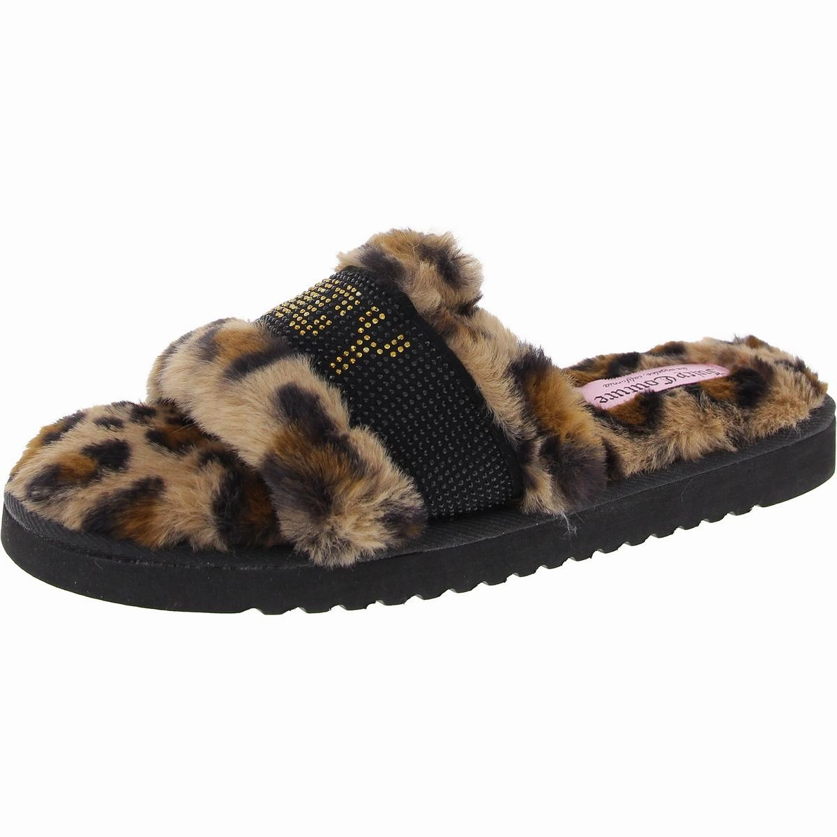 Halo Womens Rhinestone Comfy Slide Slippers