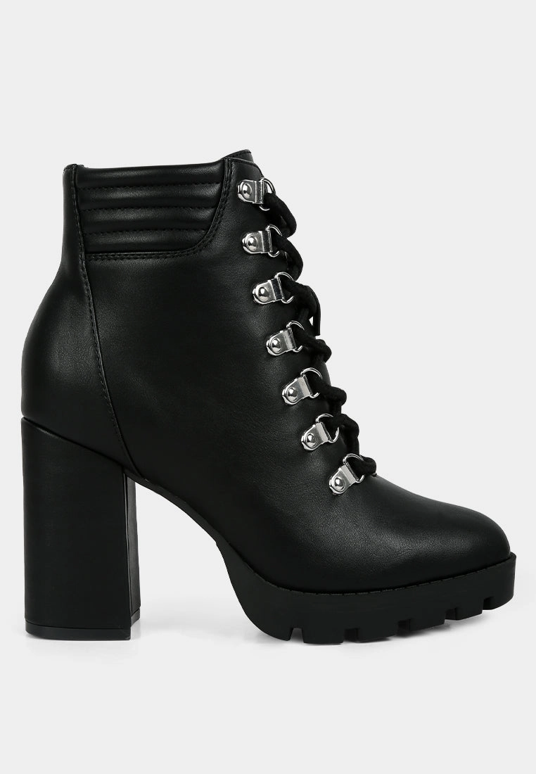 hamiltons lace up block heel boots