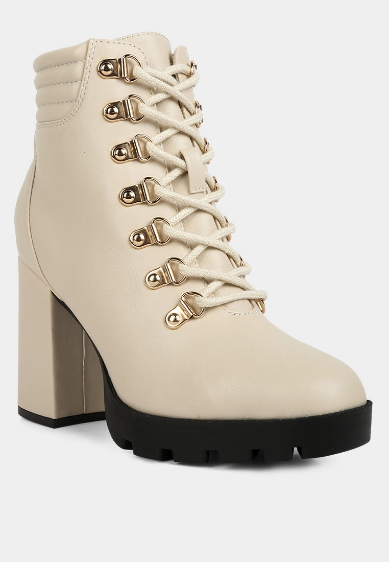 hamiltons lace up block heel boots