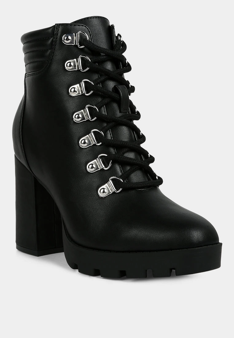 hamiltons lace up block heel boots