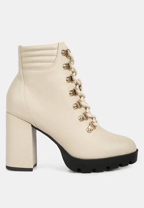 hamiltons lace up block heel boots Womens Casual Boots clearance