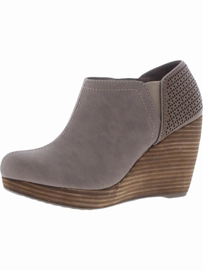 Harlow Womens Faux Leather Wedge Shooties Cheap Womens Boots for winter