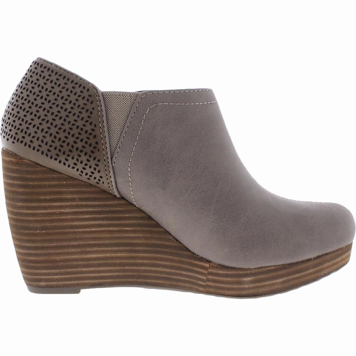 Harlow Womens Faux Leather Wedge Shooties