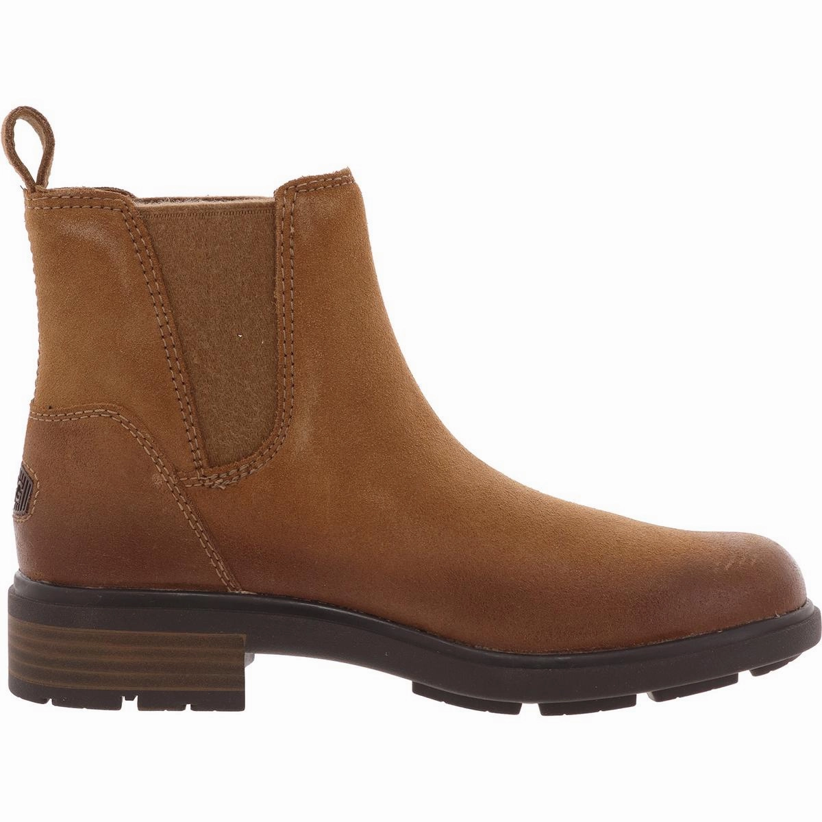 Harrison Chelsea Womens Block Heel Leather Ankle Boots