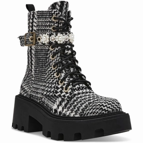 Heathr Womens Embellished Man Made Combat & Lace-Up Boots Cheap Womens Boots for winter
