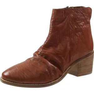 Hellina Womens Gathered Leather Ankle Boots Womens Boots clearance deals