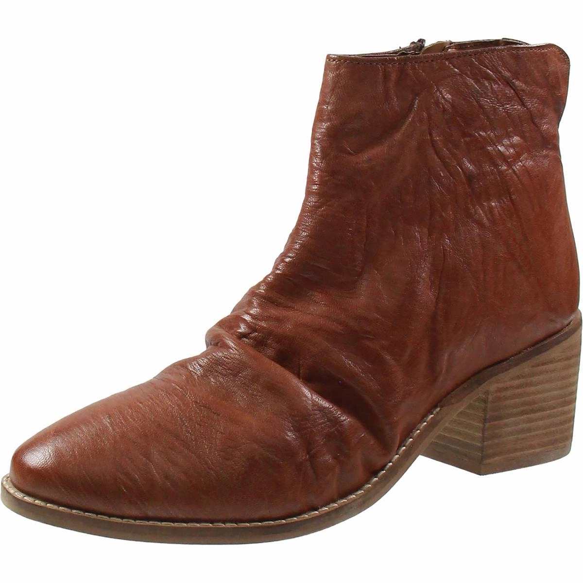 Hellina Womens Gathered Leather Ankle Boots Womens Boots clearance deals