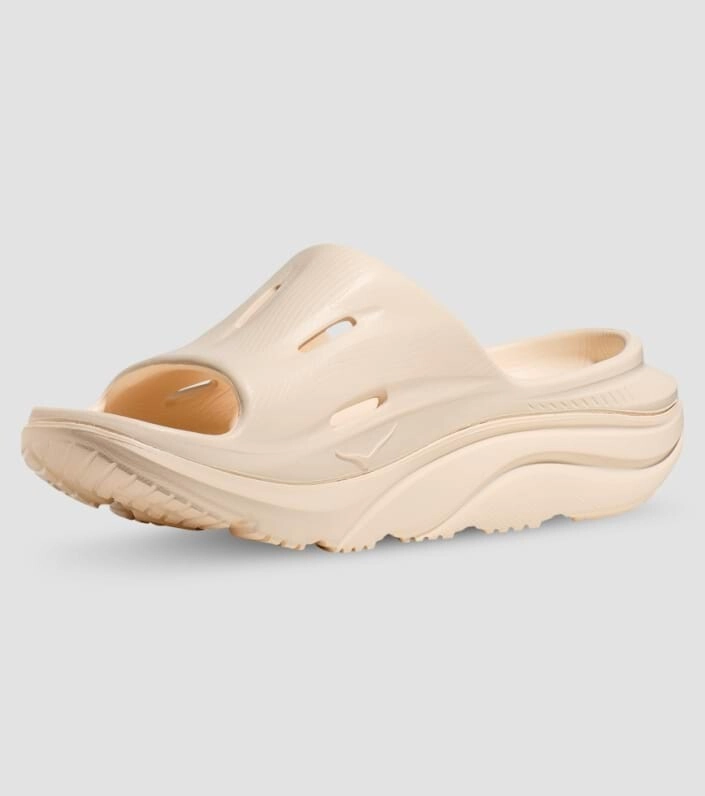 Hoka One One Ora Recovery Slide 3 1135061-VLV Unisex Cream Slip On Sandals ASM85 (Beige,W13-M11)