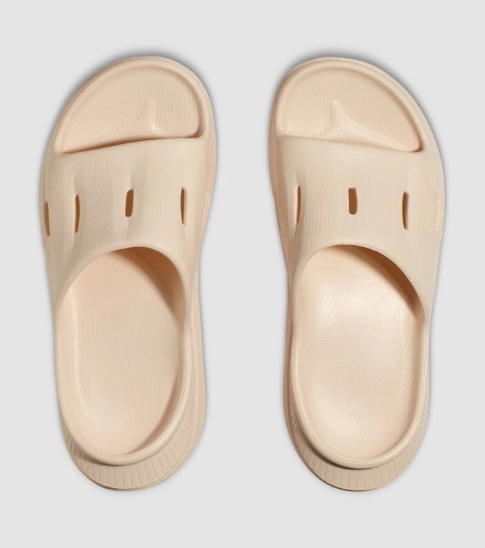 Hoka One One Ora Recovery Slide 3 1135061-VLV Unisex Cream Slip On Sandals ASM85 (Beige,W13-M11)
