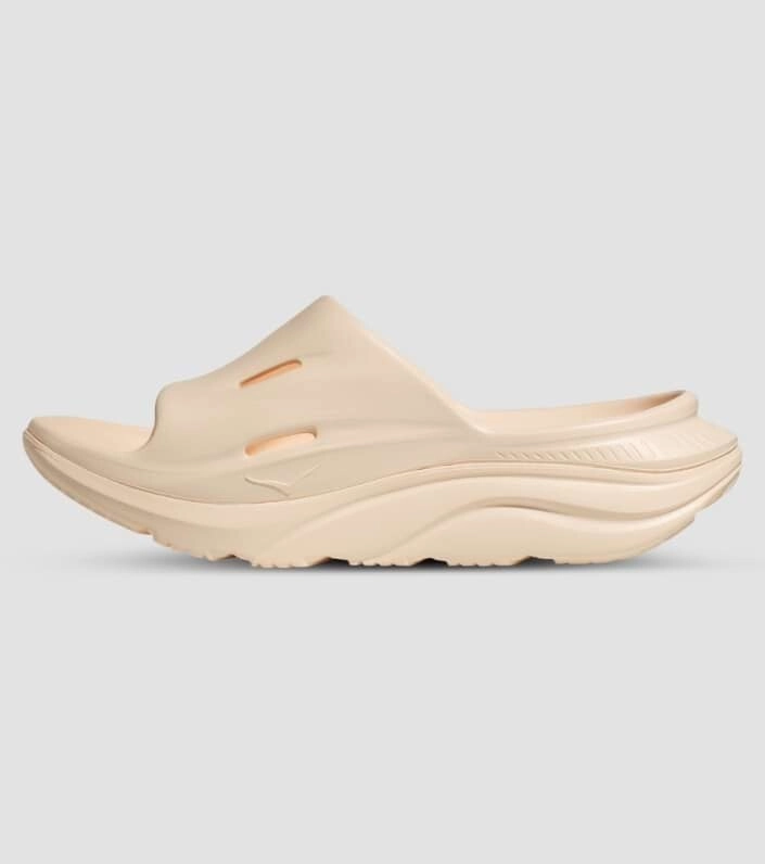 Hoka One One Ora Recovery Slide 3 1135061-VLV Unisex Cream Slip On Sandals ASM85 (Beige,W13-M11)