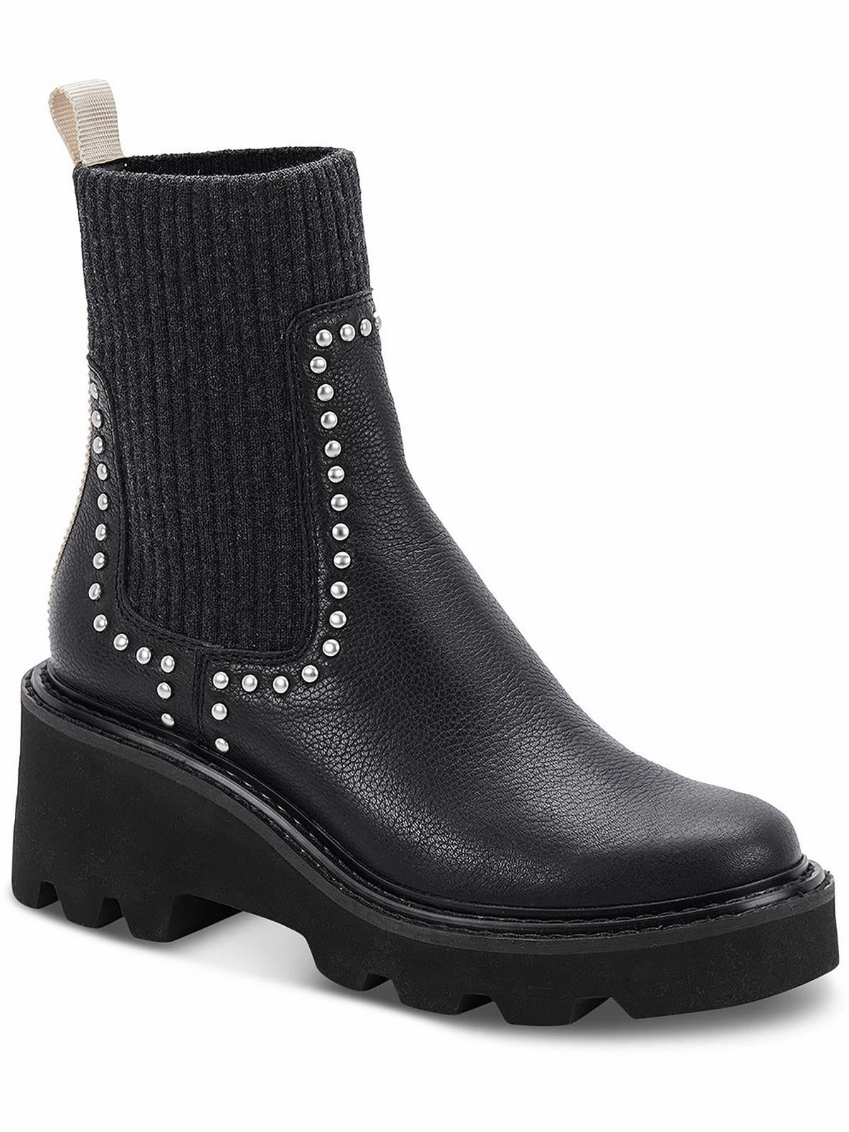 Hoven Womens Leather Studded Chelsea Boots