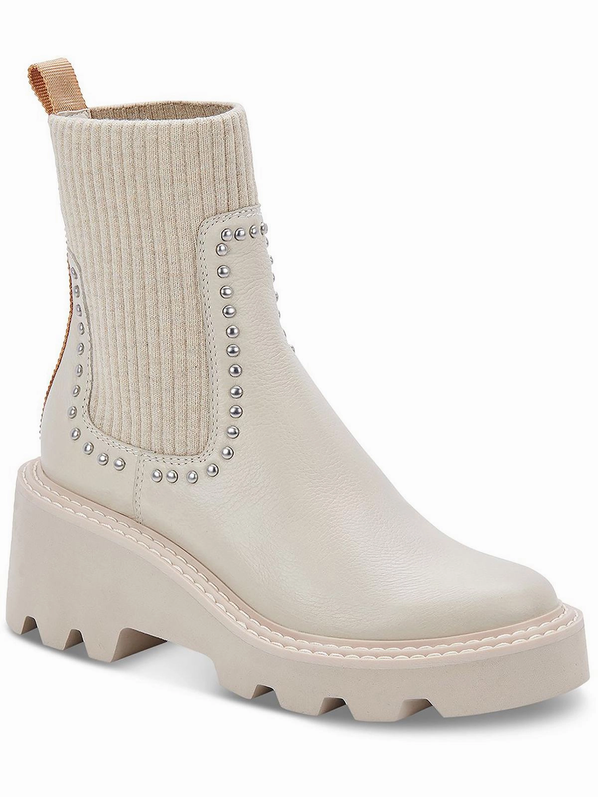 Hoven Womens Leather Studded Chelsea Boots Womens Dress Boots for less