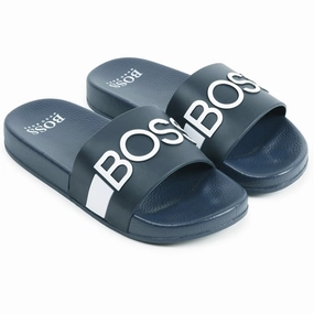 Hugo Boss Aqua Slides Navy Flip-Flops for Kids sale