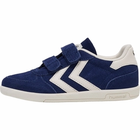 Hummel Victory Suede II Sneakers Navy Peony Kids Velcro Sneakers discount