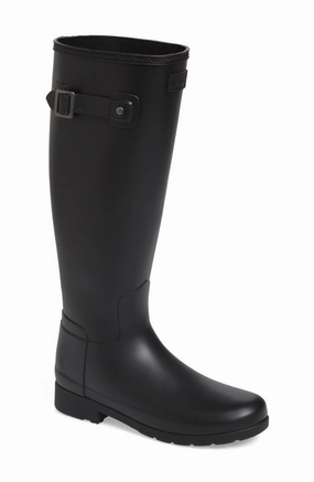 Hunter Original Refined Women's US 5 Black Wide Calf Waterproof Rain Boot KHD478 Top-rated Womens Boots outlet