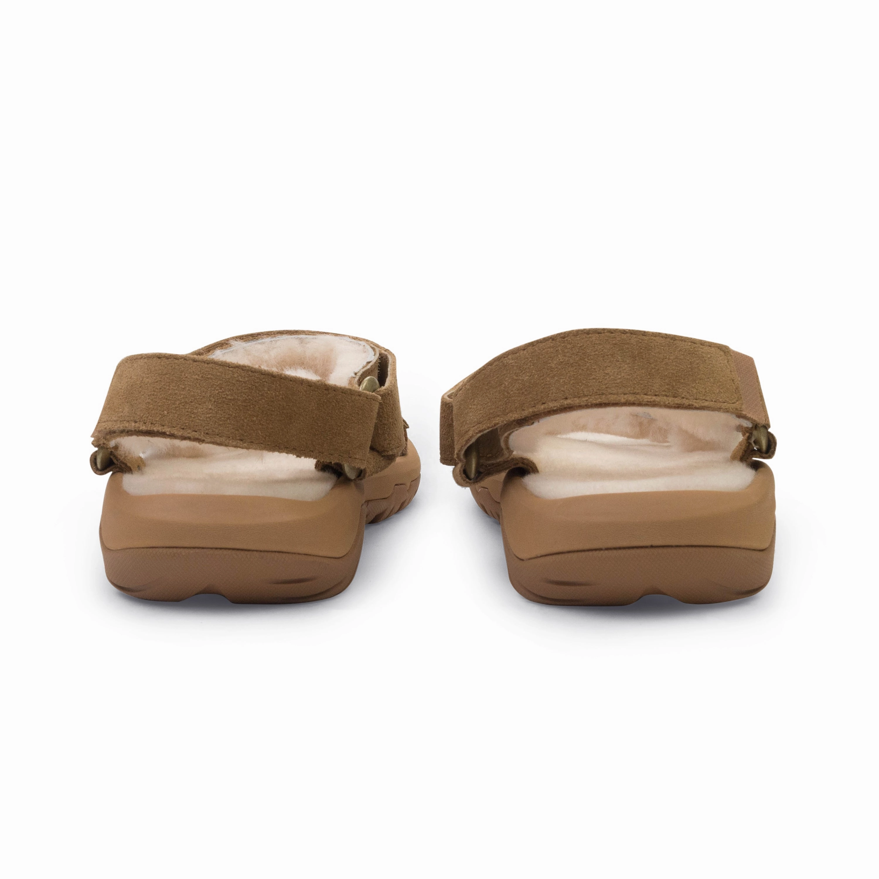 HURRICANE SHEARLING BROWN SANDALS
