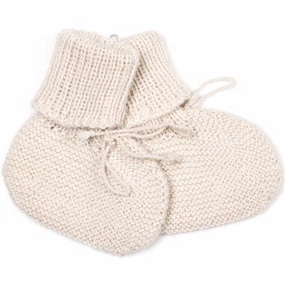 Huttelihut Alpaca Wool Baby Socks Off White Baby Booties soft sole sale