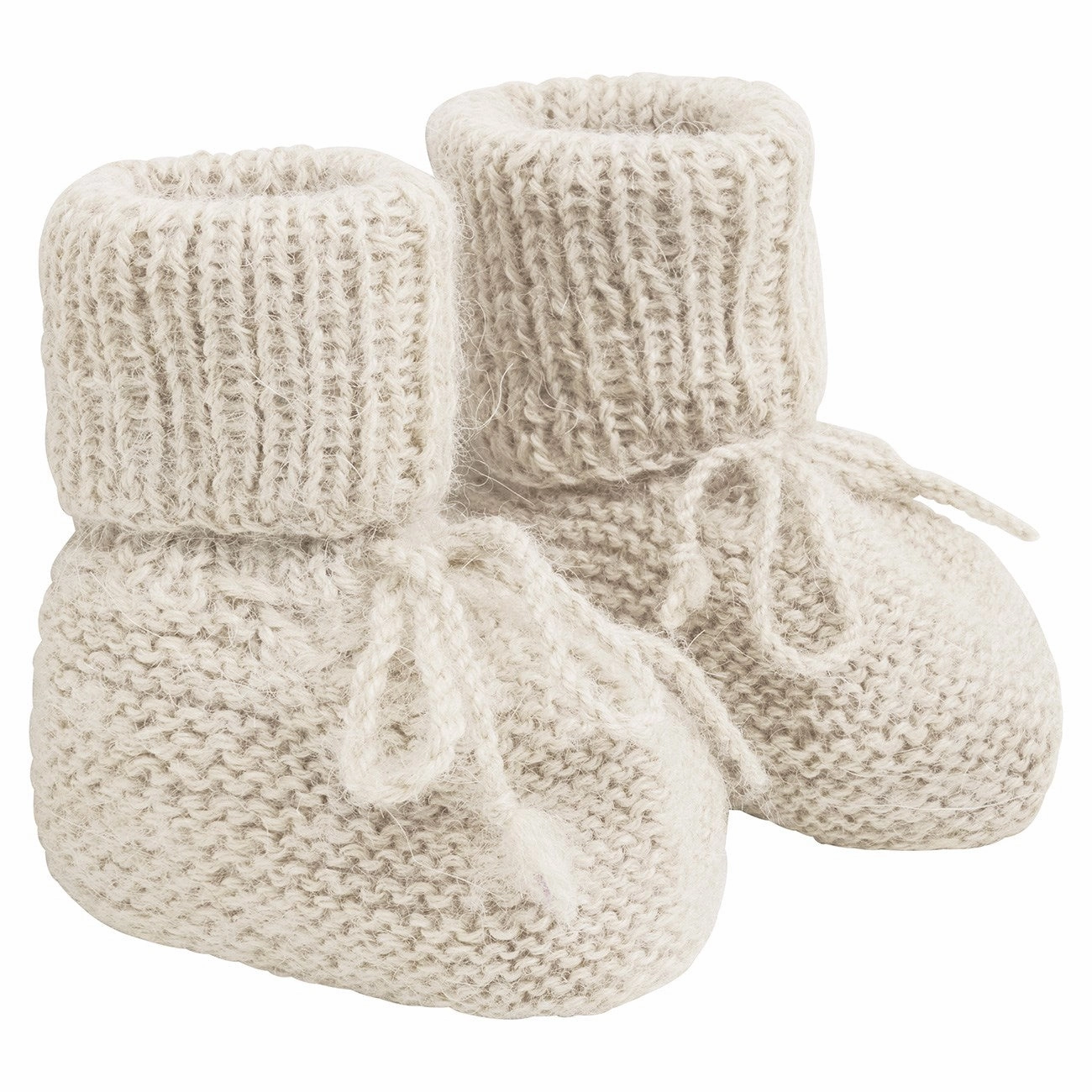 Huttelihut Off-White Footies Alpaca Wool Knit Baby Booties soft sole sale