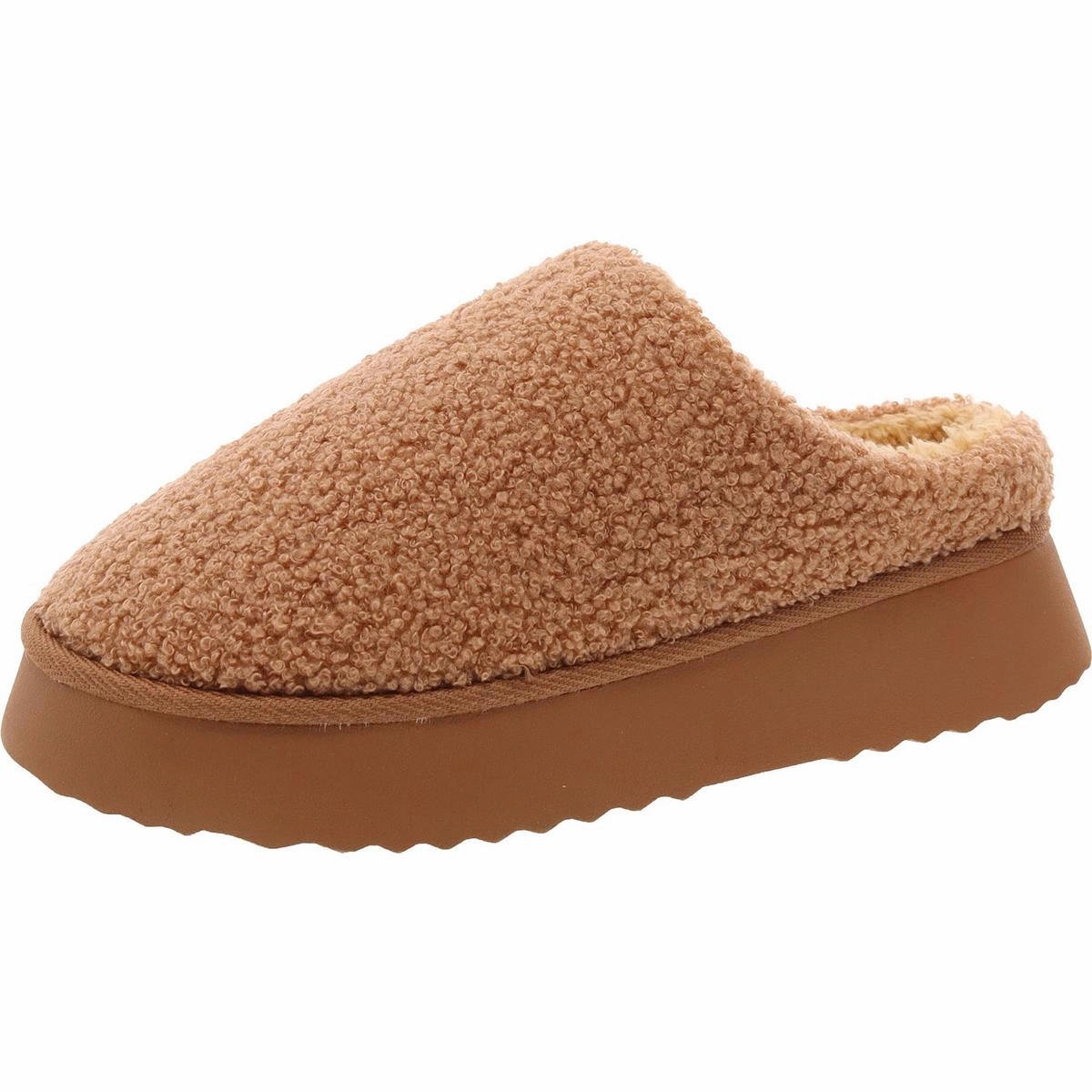 Icee Womens French Terry Faux Fur Slide Slippers Cozy Womens Slippers discount