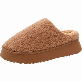 Icee Womens French Terry Faux Fur Slide Slippers Cozy Womens Slippers discount