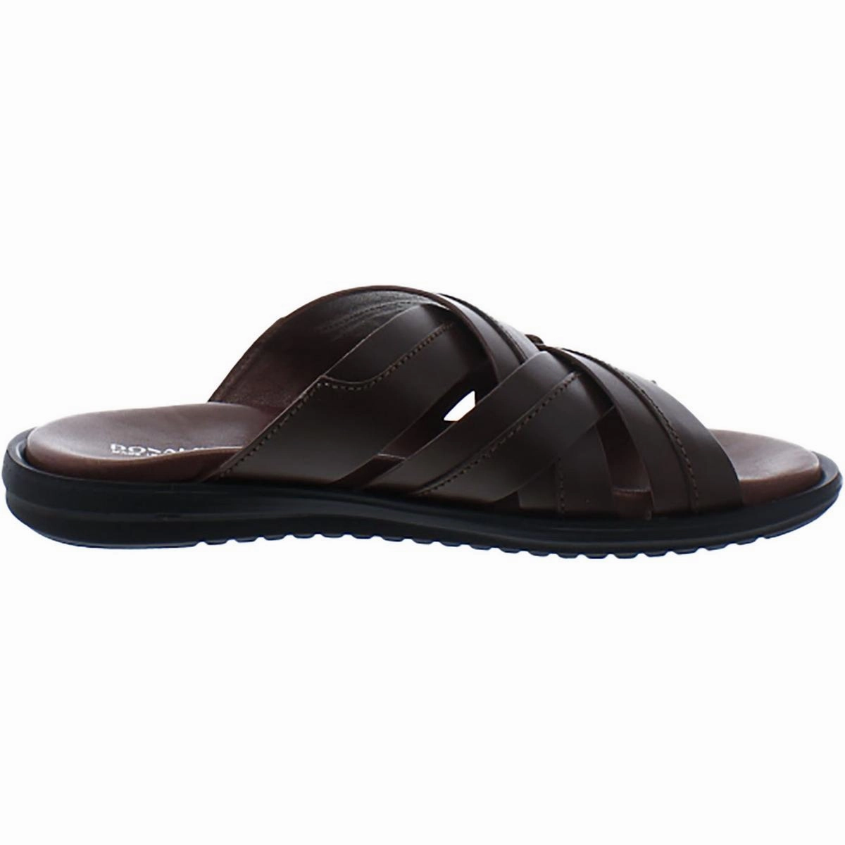 Iggie Mens Leather Criss-Cross Slide Sandals