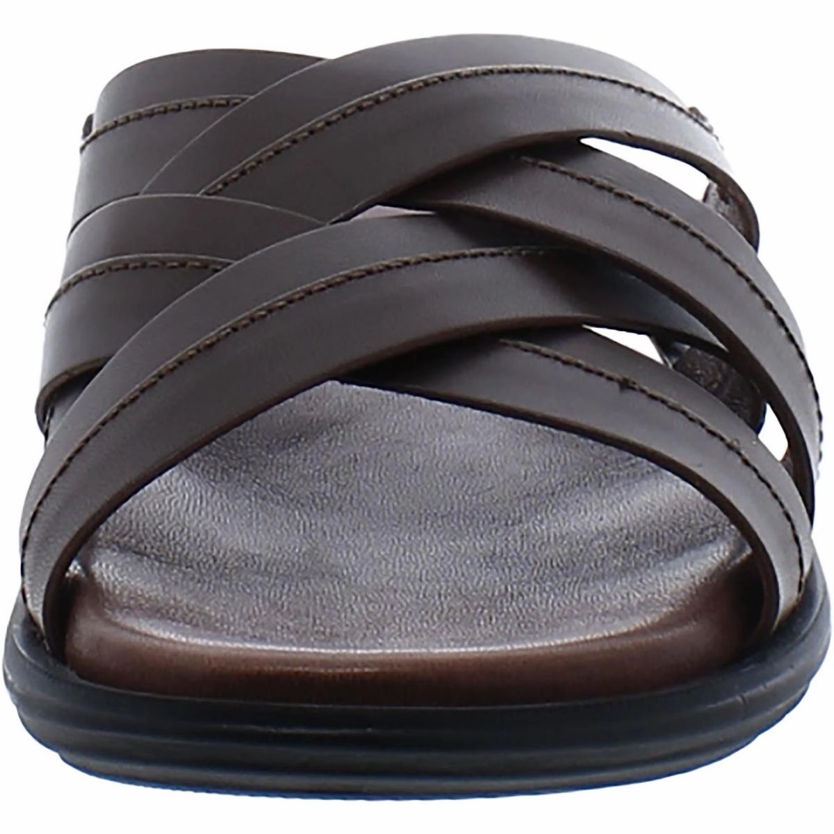 Iggie Mens Leather Criss-Cross Slide Sandals