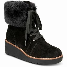 Iggyy Womens Lace-Up Faux Fur Wedge Boots Buy Womens Boots online cheap