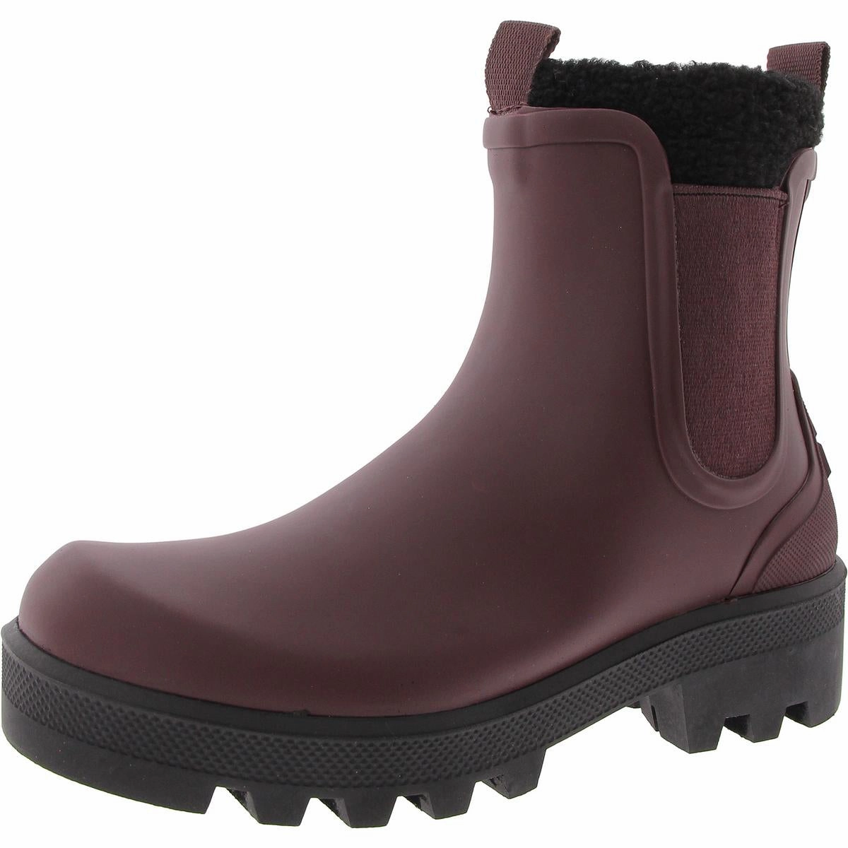 Ignite Womens Faux Fur Lined Ankle Rain Boots
