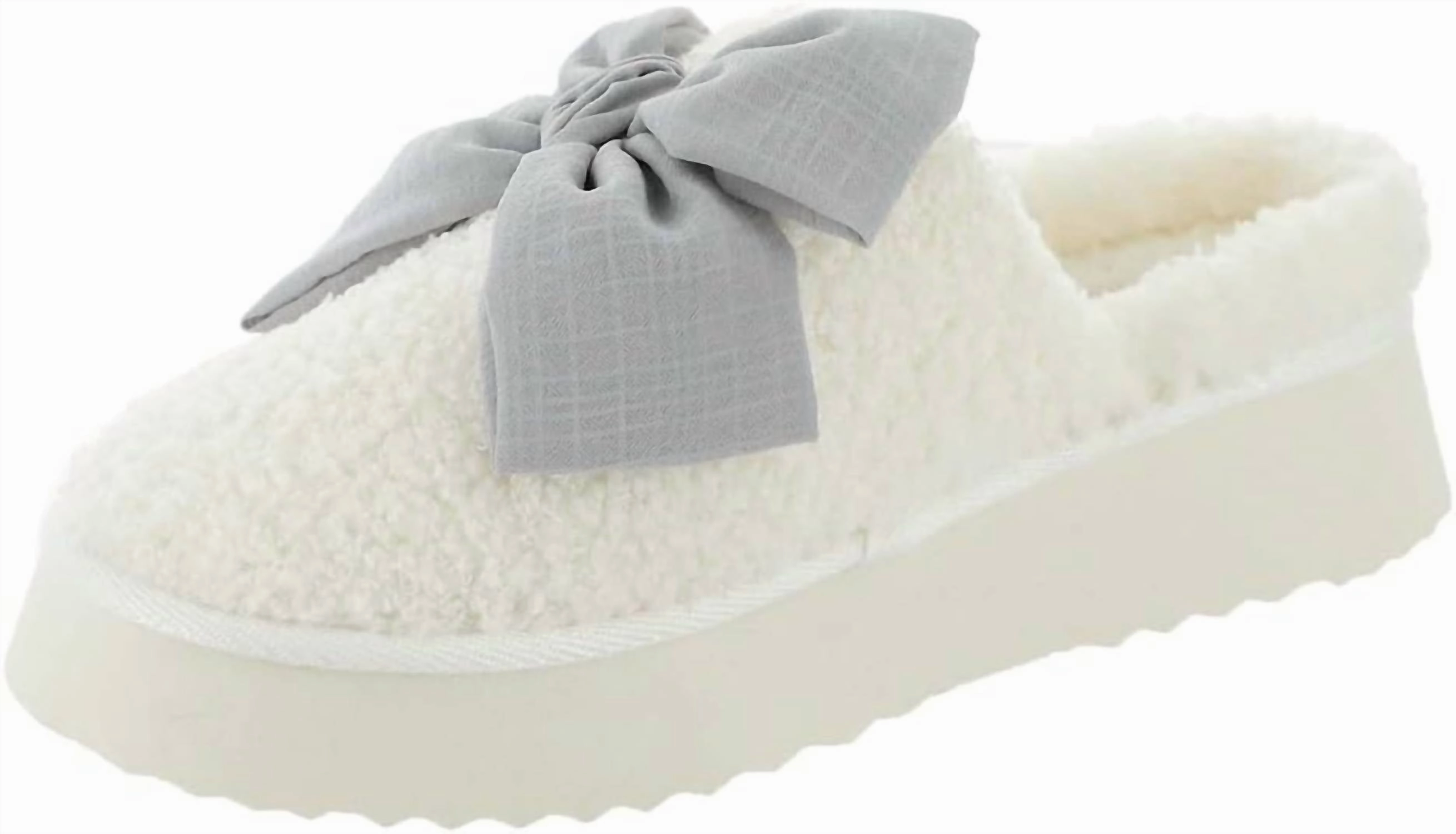 Imani Bow Slippers In Light Blue
