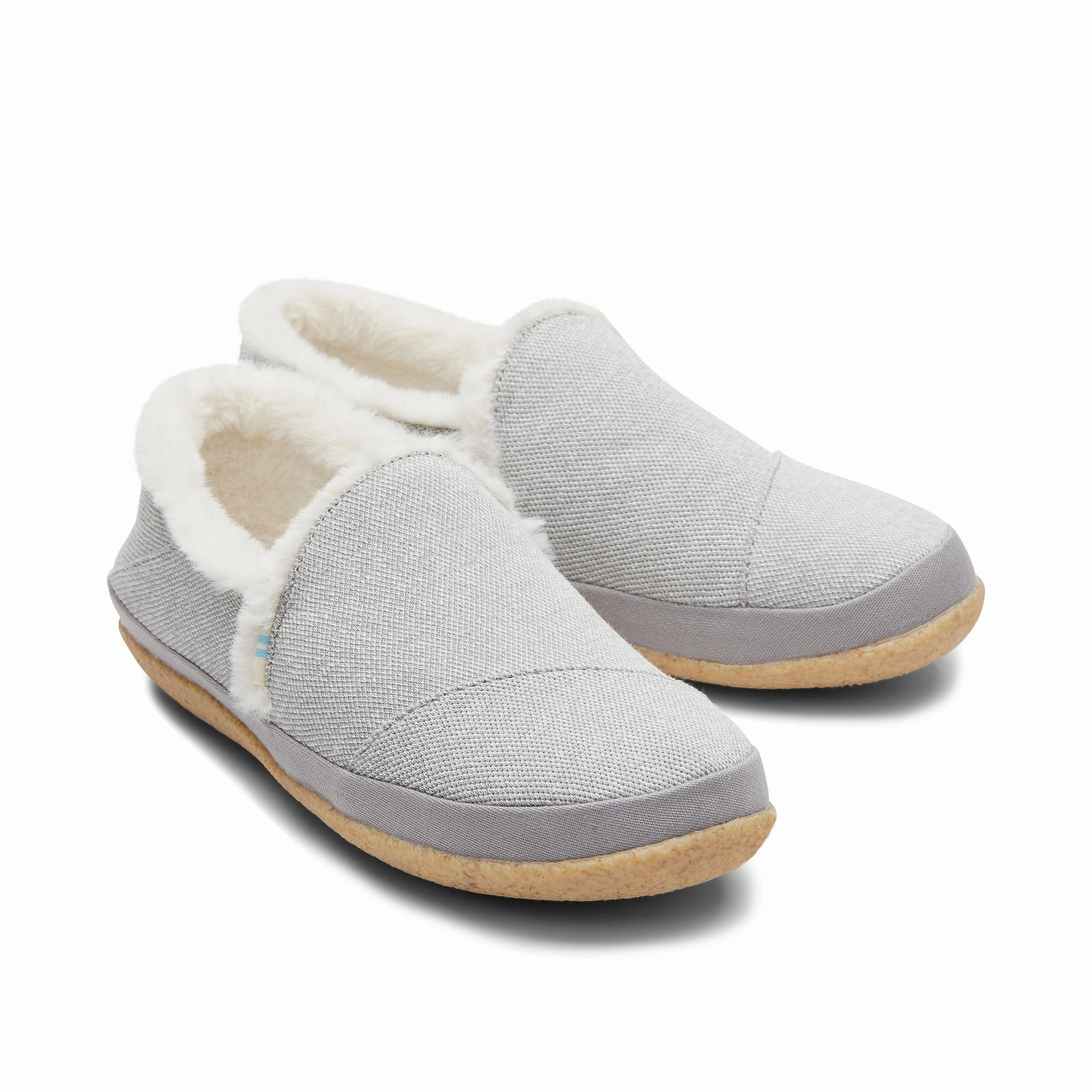 India Drizzle Grey Faux Fur Slipper