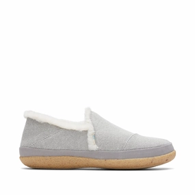 India Drizzle Grey Faux Fur Slipper Womens Slippers at low price
