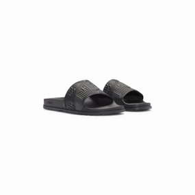 Italian-made slides with mixed logos Discount Mens Beach Sandals