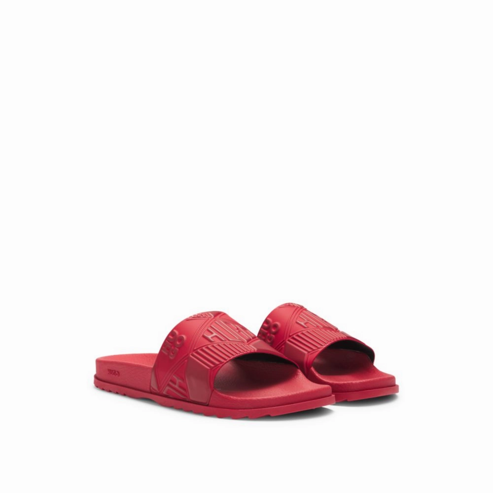 Italian-made slides with mixed logos Discount Mens Beach Sandals