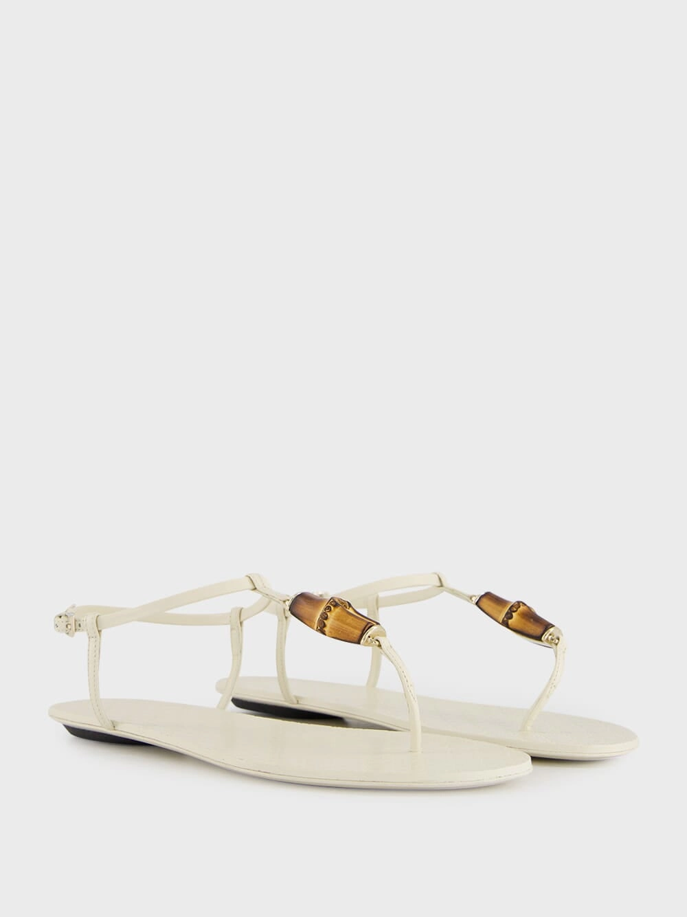 Ivory Thong Malaga Kid Leather Sandals