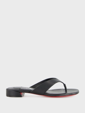 Janetonga Black Lamb Nappa Leather Thong Sandals Womens Sandals mega clearance