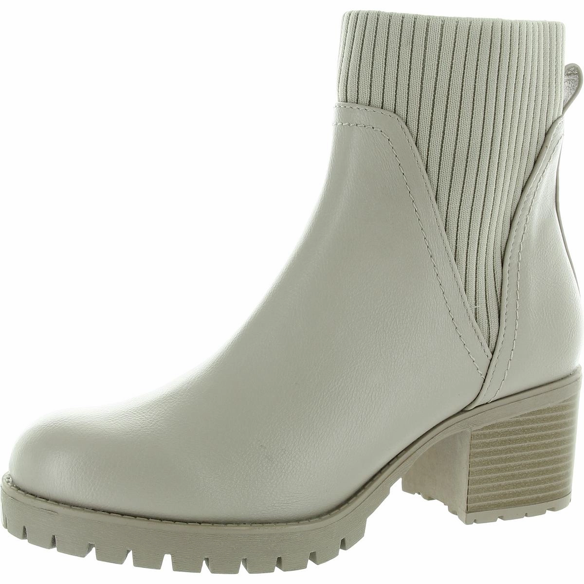Jasper Womens Faux Leather Round Toe Ankle Boots