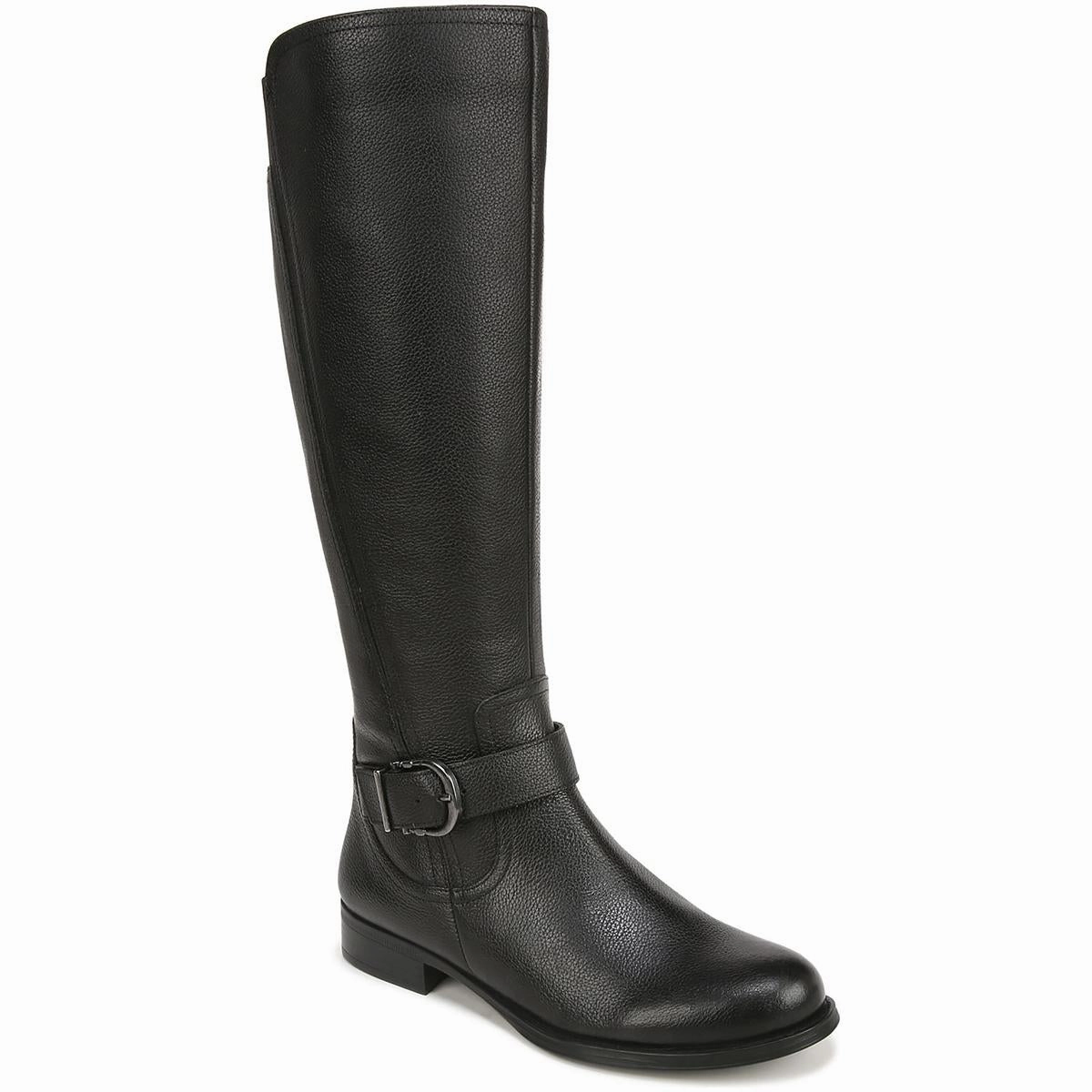 JAYA Womens Zipper Leather Knee-High Boots
