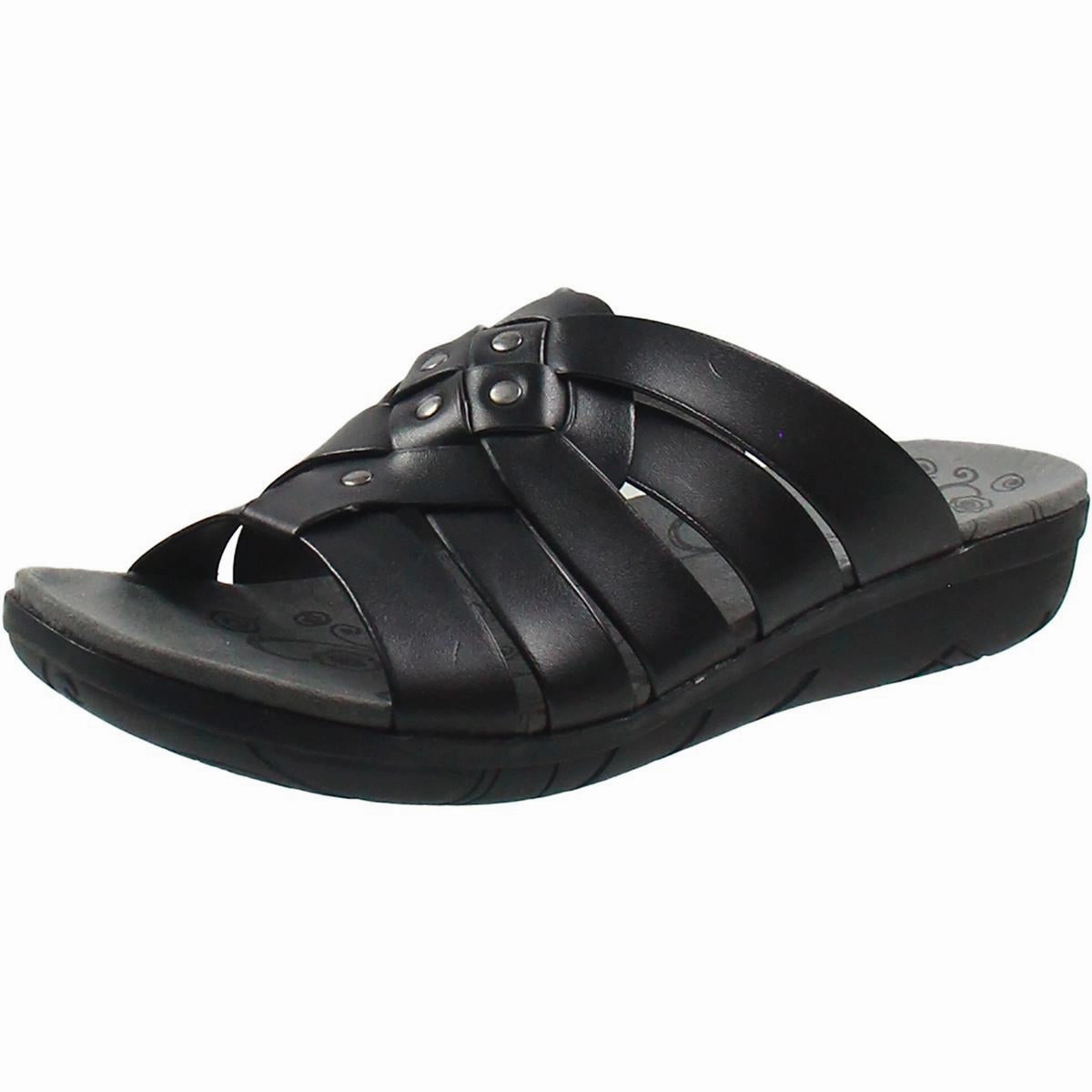 Jaydin Womens Woven Faux Leather Slide Sandals Promo Womens Sandals with style