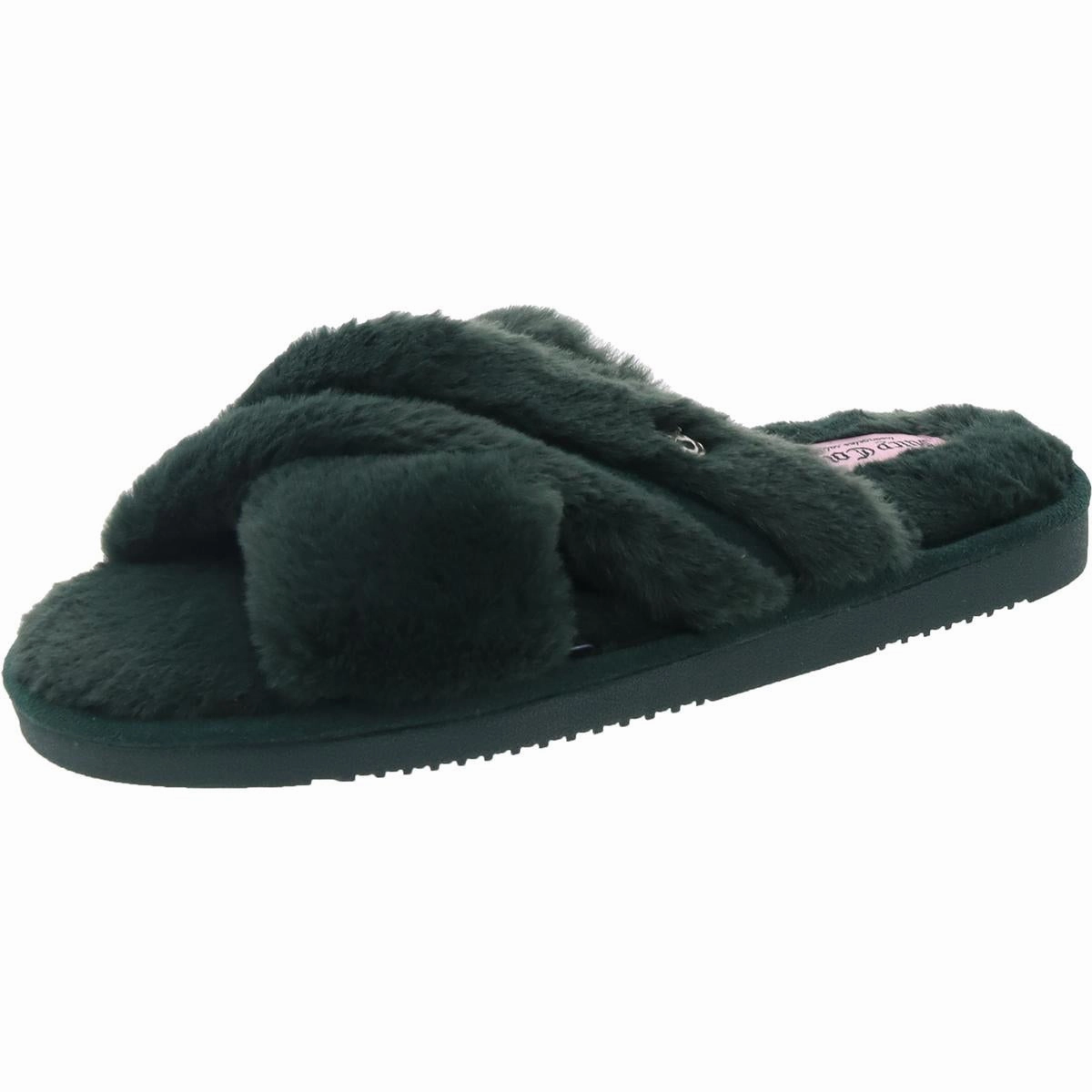 JCJOVIE Womens Criss-Cross Faux Fur Slide Slippers Cozy Womens Slippers discount