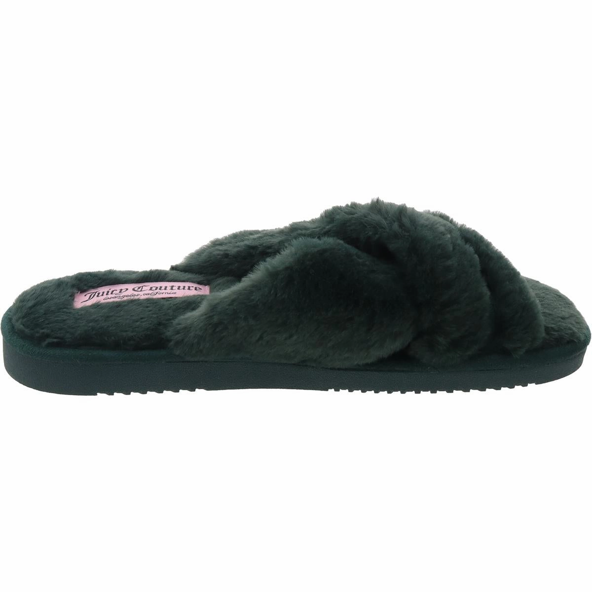 JCJOVIE Womens Criss-Cross Faux Fur Slide Slippers