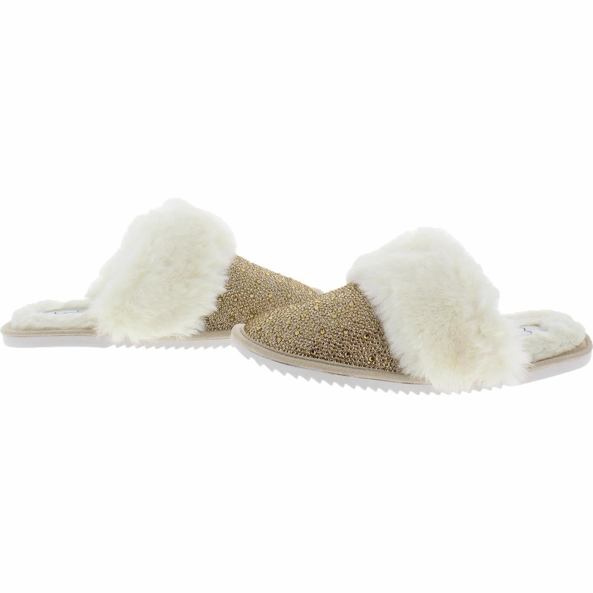 Jessenia Womens Embellished Comfort Slip-On Slippers