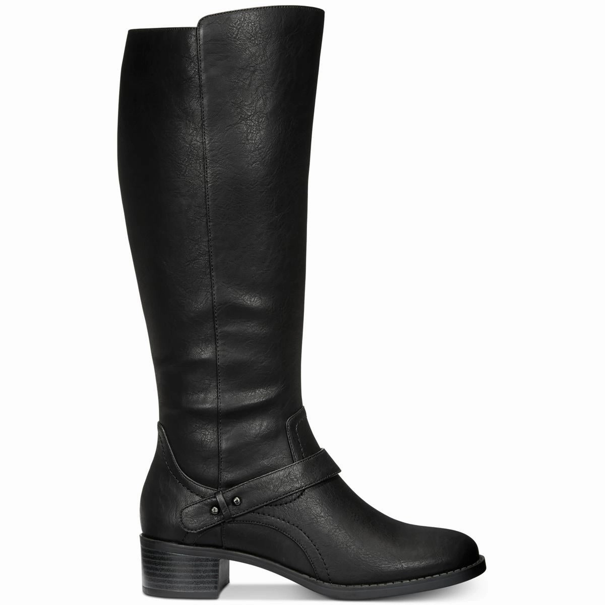 Jewel Plus Womens Wide Calf Faux Leather Knee-High Boots
