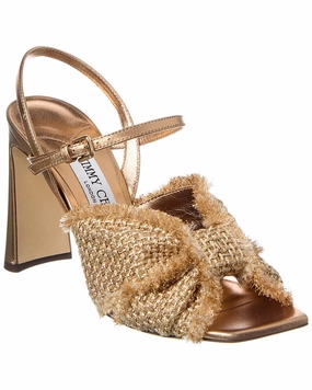 Jimmy Choo Annika 95 Lurex & Leather Sandal Womens Outdoor Sandals on offer