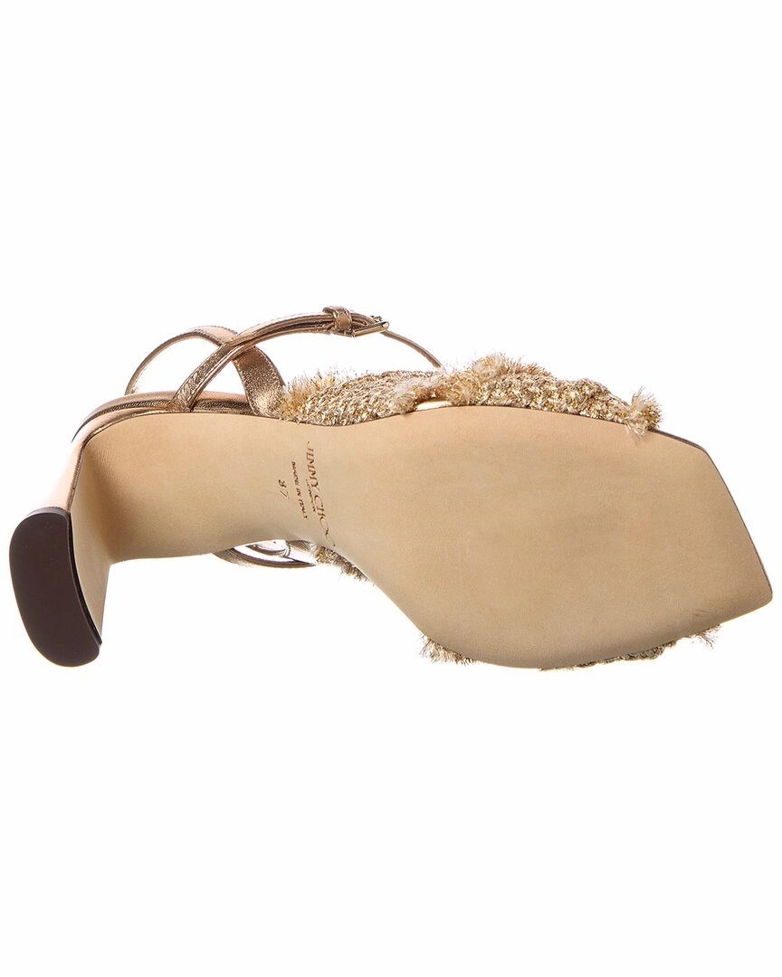 Jimmy Choo Annika 95 Lurex & Leather Sandal