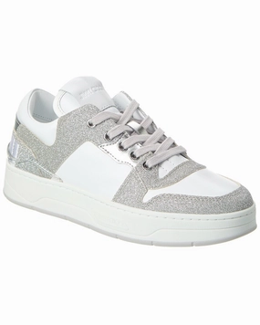 Jimmy Choo Florent/F Leather & Glitter Sneaker Trendy Sneakers for Women