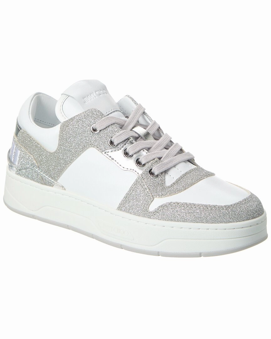 Jimmy Choo Florent/F Leather & Glitter Sneaker Trendy Sneakers for Women