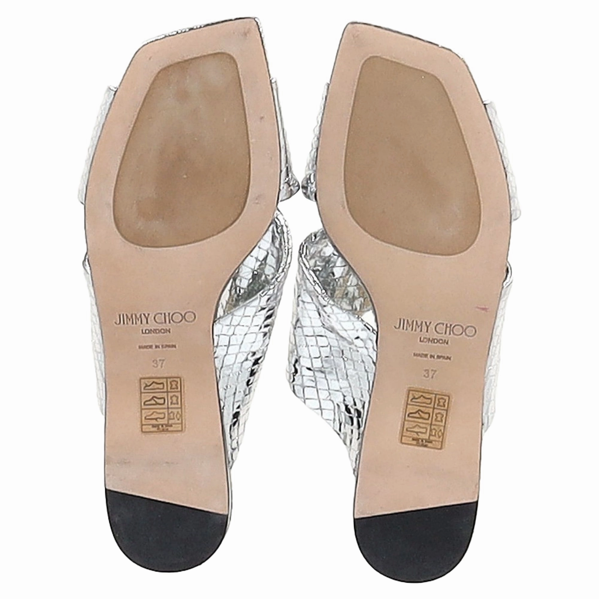 Jimmy Choo Narisa Candy Wrap Flats in Silver Leather
