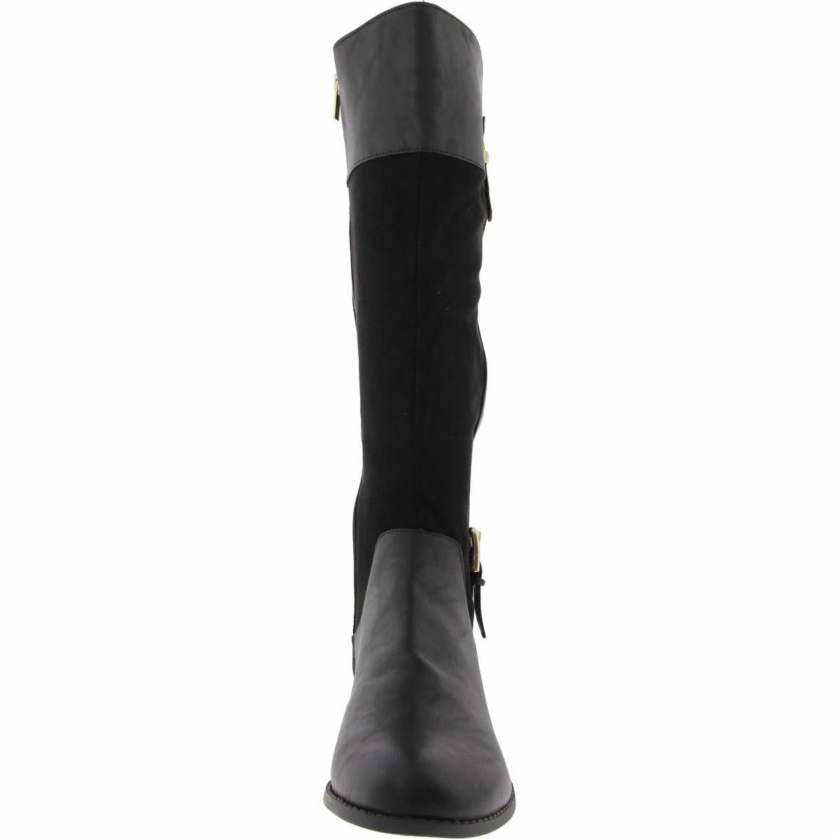 JNYLEODENN Womens Belted Manmade Knee-High Boots