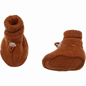 Joha Soft Wool Orange Booties Wool Slippers Kids clearance